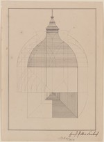 Kuppelkonstruktion ("Welsche Haube") nach J. J. Schuebler, Aufriß und Draufsicht