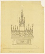 Walhorn, Pfarrkirche St. Stephanus, Entwurf für den Hochaltar, Aufriß