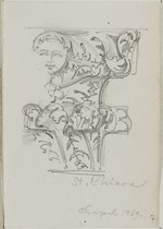 Neapel, S. Chiara, Grabmal Karls von Kalabrien, Skizze, Detailansicht eines Kapitells