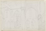 Florenz, S. Croce, Skizze, perspektivische Innenansicht