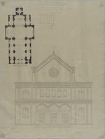 München, Ludwigskirche, Grundriß, Aufriß und Detailzeichnung (Nachzeichnung)