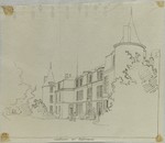 Marboué, Château des Coudreaux, perspektivische Ansicht (Nachzeichnung)