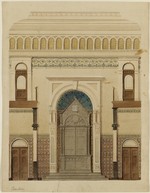 Paderborn (?), Entwurf (?) für die Synagoge, Querschnitt mit Blick nach Osten