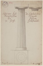 Paestum, Säulenaufrisse und Grundriß einer Säule, Studienblatt