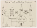 Homberg a.d. Ohm, Alte Friedhofskapelle, Bauaufnahme des Turmes, Ansicht, Grundrisse, Aufrisse und Schnitte