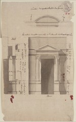Rom, Pantheon, Details im Gebäudeinnern nach A. Desgodets, Aufriß und Schnitt (Kopie)