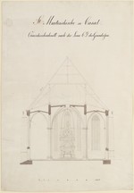 Kassel, Martinskirche, Entwurf zur Umgestaltung des Kirchenraums, Querschnitt