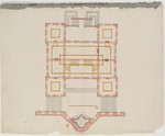 Entwurf zu einem Palais, Grundriß mit Dachaufteilung
