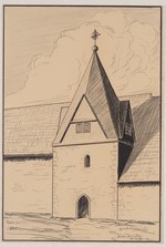 Kirchberg, ev. Pfarrkirche, Bauaufnahme, perspektivische Ansicht von Süden