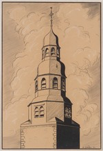 Langgöns, ev. Pfarrkirche, Chorturm, Bauaufnahme, perspektivische Ansicht
