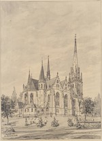 Kassel, Lutherkirche, Ausführungsentwurf, perspektivische Ansicht