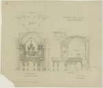 Kassel, Martinskirche, Entwurf zur Gestaltung der Orgel, Grundriß, Aufriß und Schnitt