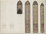 Kassel, Martinskirche, Entwurf für die Chorfenster, Aufriß