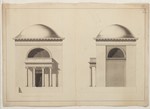 Entwurf zu einem Kuppelpavillon mit ionischem Säulenportikus, Aufriß