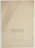 Portikusvariante für einen Kuppelpavillon, Aufriß