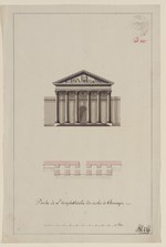 Paris, École de Chirurgie, Portikus des anatomischen Theaters nach M.-J. Peyre, Aufriß