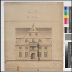 Kassel, Ottoneum (Ober-Steuer-Collegium), Bauaufnahme, Aufriß der Eingangsfassade